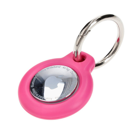 Etui Bizon Case Locator Keychain do Apple AirTag, różowe