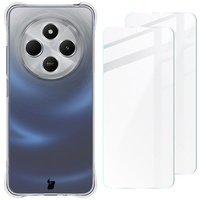 Etui + 2x szkło Bizon Case Clear Pack do Redmi 14C 4G, przezroczyste