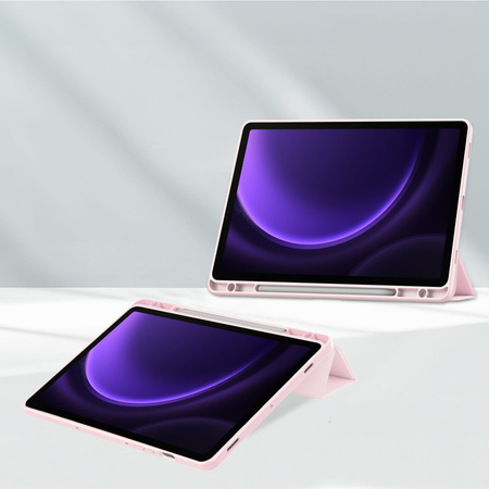 Etui Bizon Case Tab Clear Matt do Galaxy Tab S10 Lite / S10 FE / S9 / S9 FE, jasnoróżowe