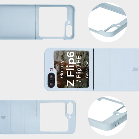 Pancerne etui Bizon Case Tur do Galaxy Z Flip7 FE / Z Flip6, jasnoniebieskie