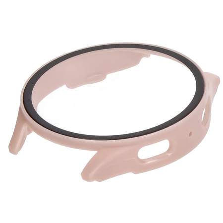 Etui ze szkłem do zegarka Bizon Case+Glass Watch do Galaxy Watch 7 40 mm, różowe