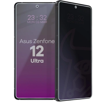 Prywatyzujące szkło hybrydowe Bizon Glass Mule Shadow do Asus Zenfone 12 Ultra, matowe
