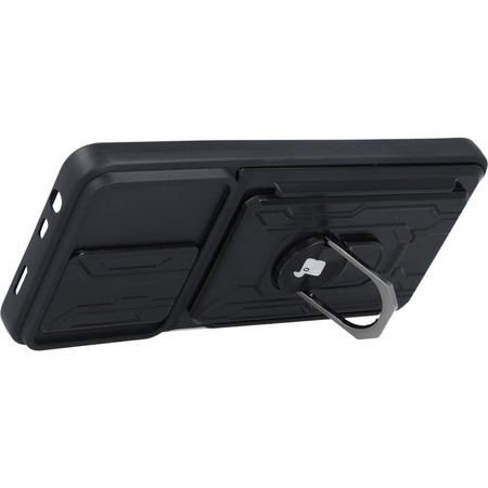 Etui Bizon Case Camshield Card Slot Ring do Xiaomi Redmi Note 11 Pro+ 5G, czarne