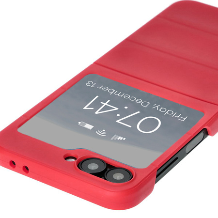 Pancerne etui Bizon Case Tur do Galaxy Z Flip6, czerwone