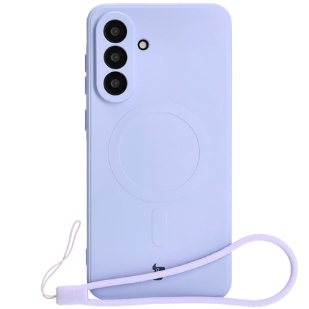 Silikonowe etui z pierścieniem magnetycznym Bizon Case Silicone Magnetic Sq do Galaxy A56 5G, jasnofioletowe