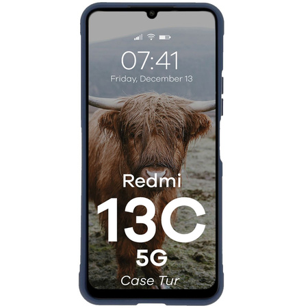 Pancerne etui Bizon Case Tur do Xiaomi Redmi 13C 5G, granatowe