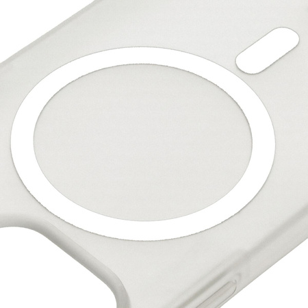 Etui z pierścieniem magnetycznym Bizon Case MatteO do iPhone 13 Pro, półprzezroczyste z przezroczystą ramką