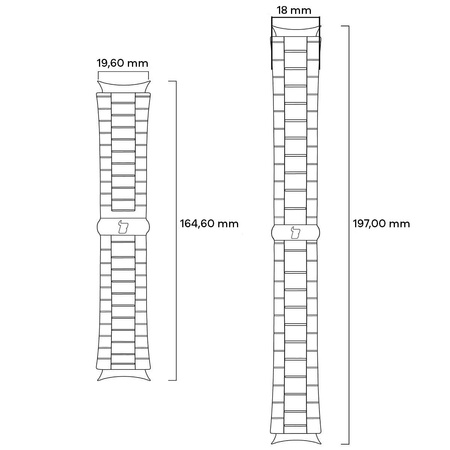 Pasek ze stali nierdzewnej Bizon Strap Watch Aura do Galaxy Watch FE/7/6/6 Classic/5/5 Pro/4/4 Classic, tęczowy