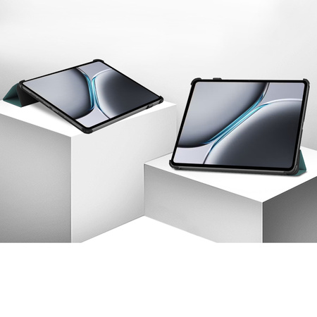 Etui z klapką Bizon Case Tab Croc do OnePlus Pad 2 / Pad Pro, ciemnozielone