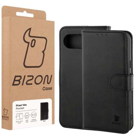 Etui z klapką Bizon Case Pocket do Google Pixel 10a, czarne