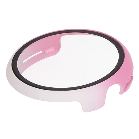 Etui ze szkłem do zegarka Bizon Case+Glass Watch do Google Pixel Watch 3 45mm, białoróżowe