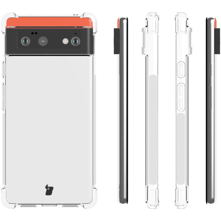 Etui + 2x szkło + obiektyw Bizon Case Clear Pack do Google Pixel 6, przezroczyste
