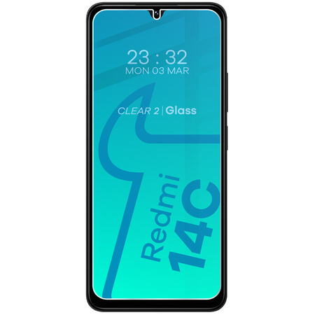 Etui + 2x szkło Bizon Case Clear Pack do Redmi 14C 4G, przezroczyste
