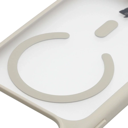 Etui z pierścieniem magnetycznym Bizon Case MatteO do iPhone 17 Pro, przydymione-beżowe