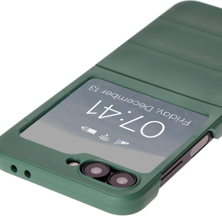 Pancerne etui Bizon Case Tur do Galaxy Z Flip7 FE / Z Flip6, ciemnozielone