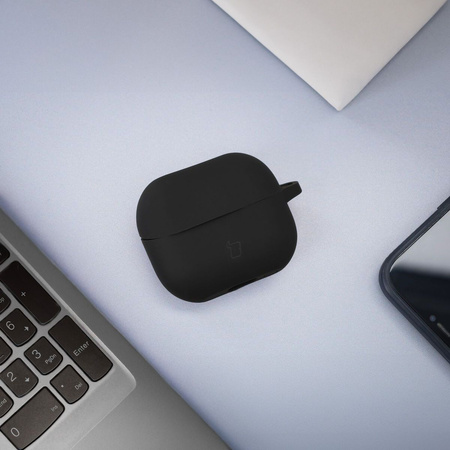 Silikonowe etui z karabińczykiem Bizon Case Headphone Silicone do Galaxy Buds 3/3 Pro, czarne