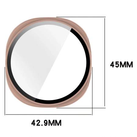 Etui ze szkłem do zegarka Bizon Case+Glass Watch do Samsung Galaxy Watch 8 40 mm, różowe