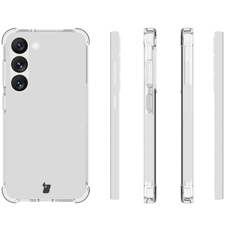 Etui + 2x szkło + obiektyw Bizon Case Clear Pack do Galaxy S23, przezroczyste