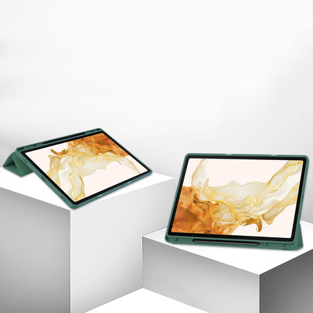 Etui Bizon Case Tab Lizard do Samsung Galaxy Tab S10 Plus / S9 Plus, ciemnozielone