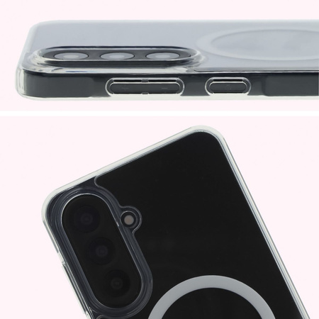 Etui z pierścieniem magnetycznym Bizon Case CrystalO do Galaxy A56 5G, przezroczyste