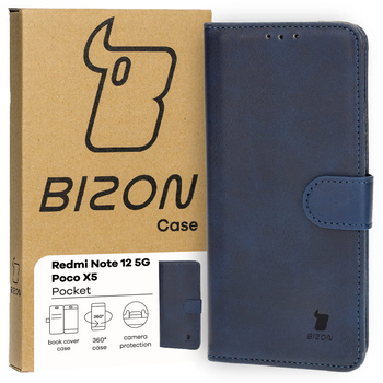 Etui z klapką Bizon Case Pocket do Xiaomi Redmi Note 12 5G / Xiaomi Poco X5, granatowe