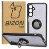 Etui z uchwytem na palec Bizon Case Hybrid Ring do Galaxy M54 5G, przydymione z czarną ramką
