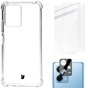 Etui + 2x szkło + obiektyw Bizon Case Clear Pack do Xiaomi POCO X5 / Redmi Note 12 5G, przezroczyste