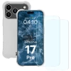 Elastyczne etui + 2x szkło hartowane Bizon Case Clear Pack do iPhone 17 Pro