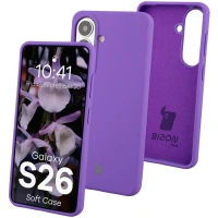 Silikonowe etui Bizon Soft Case do Galaxy S26, fioletowe