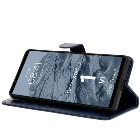 Etui z klapką Bizon Case Pocket do Sony Xperia 1 VI, granatowe