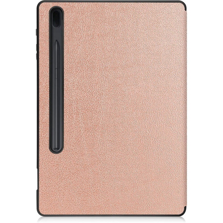 Etui Bizon Case Tab Lizard do Galaxy Tab S8 Plus / S7 Plus, różowozłote