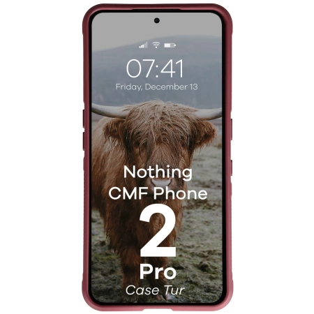 Pancerne etui Bizon Case Tur do Nothing CMF Phone 2 Pro, burgundowe