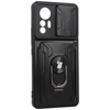 Etui Bizon Case Camshield Card Slot Ring do Xiaomi 12 Lite, czarne