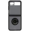 Etui z uchwytem na palec Bizon Case Hybrid Ring do Motorola Razr 40, przydymione z czarną ramką