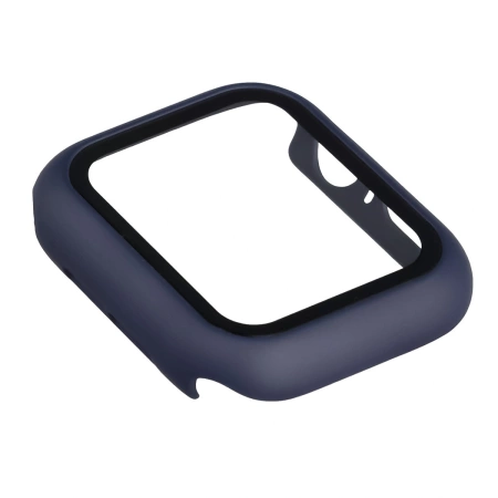 Etui ze szkłem do zegarka Bizon Case Watch Adamo do Apple Watch SE 3 / SE 2 / SE / 6 / 5 / 4 (40 mm), matowe granatowe
