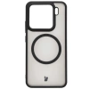 Etui z pierścieniem magnetycznym + szkło hartowane Bizon MatteO Pack do Xiaomi 15, przydymione-czarne
