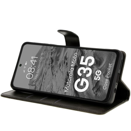 Etui z klapką Bizon Case Pocket do Motorola Moto G35 5G, czarne