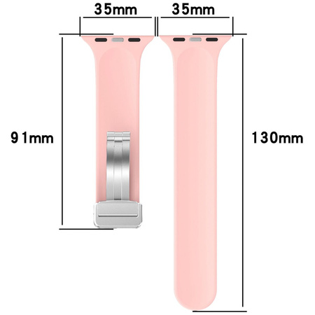 Silikonowy pasek Bizon Strap Watch Silicone L do Apple Watch 44/45/46/49 mm, różowy