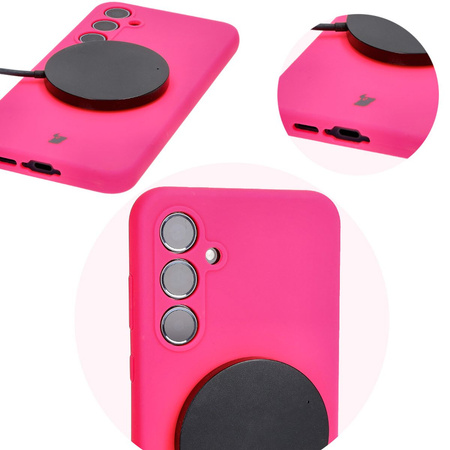 Silikonowe etui Bizon Soft Case do Galaxy A35 5G, neonowo-różowe