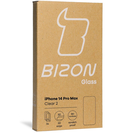 3x Szkło hartowane + szybka na aparat Bizon Glass Clear 2 Pack do iPhone 14 Pro Max