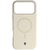 Silikonowe etui z pierścieniem magnetycznym Bizon Soft Case Magnetic do iPhone 17 Pro Max, écru