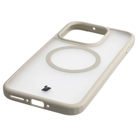 Etui z pierścieniem magnetycznym + szkło hartowane Bizon MatteO Pack do OnePlus 15, przydymione-beżowe