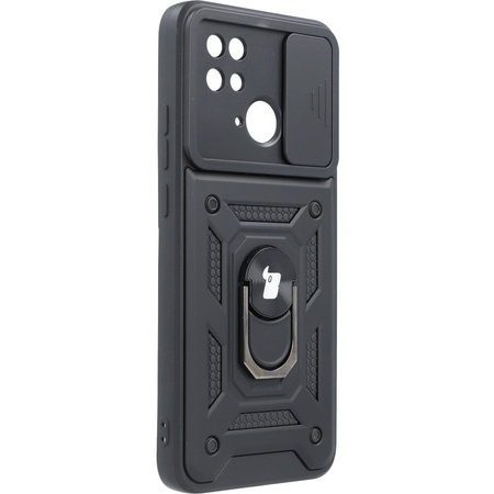 Etui Bizon Case CamShield Ring do Xiaomi Redmi 10C, czarne