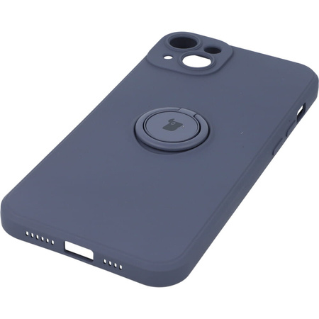 Etui Bizon Case Silicone Ring Sq do iPhone 14 Plus, szare