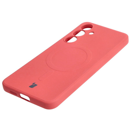 Etui Bizon Case Silicone Magnetic Sq do Galaxy S24 Plus, brudny róż