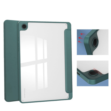 Etui Bizon Case Tab Clear Matt do Galaxy Tab A9 Plus, ciemnozielone
