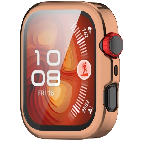 Etui z osłoną ekranu Bizon Case Watch Felipe do Huawei Watch Fit 4, różowozłote