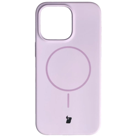 Silikonowe etui z pierścieniem magnetycznym Bizon Soft Case Magnetic do iPhone 15 Pro Max, jasnofioletowe