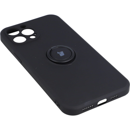 Etui Bizon Case Silicone Ring do iPhone 12 Pro Max, czarne