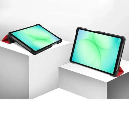 Etui z klapką Bizon Case Tab Croc do Galaxy Tab A11 / A9, czerwone